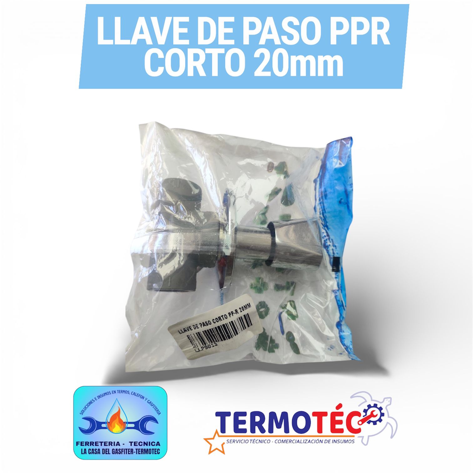 Llave De Paso Corta PP-R 20mm c/Manilla Cromada
